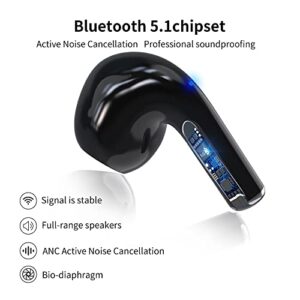 Tikgram Bluetooth 5.1 earplug True Wireless Headset 3D Surround Sound Effect Intelligent Touch Automatic Pairing ipx5 Waterproof Built-in Sports Microphone Suitable for Work/Travel/Fitness