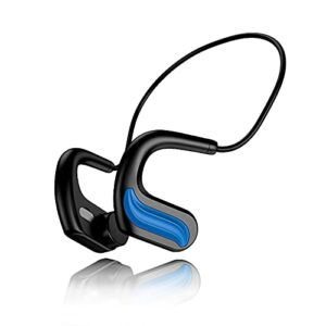 essonio bone conduction headphones swimming headphones bluetooth ipx8 waterproof headphones, built-in 32g memory (blue)