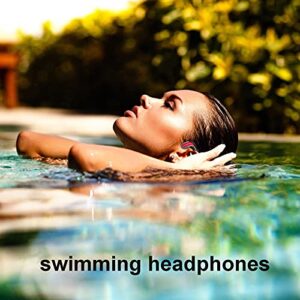 ESSONIO Bone Conduction Headphones Swimming Headphones Bluetooth IPX8 Waterproof Headphones, Built-in 32g Memory (Blue)