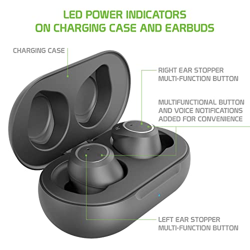 Wireless V5.2 Bluetooth Earbuds Compatible with Samsung Galaxy S21 Ultra 5G with Charging Case for in Ear Headphones. (V5.2 Black)