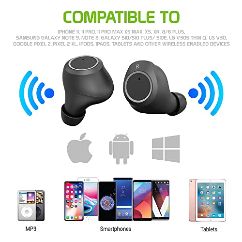 Wireless V5.2 Bluetooth Earbuds Compatible with Samsung Galaxy S21 Ultra 5G with Charging Case for in Ear Headphones. (V5.2 Black)