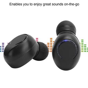 Wireless Headset, Dual Ear Mini Sports Stereo Bluetooth Earphone, Automatic Power-On Pairing, Compatible with Mobile Phone and Tablet Music Devices(Black)