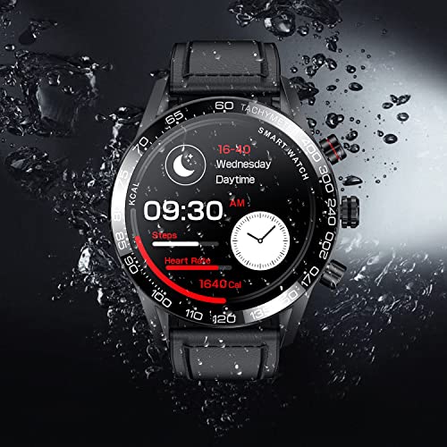 A ALPS Smart Watches for Men, Fitness Tracker with GPS and Pedometer, Dial/Receive Call Sports Watch, Blood Pressure/Heart Rate/Sleep Monitor, 1.3'' Full Touch Big Screen, Android and iOS Compatible