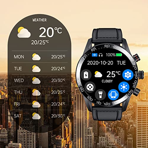 A ALPS Smart Watches for Men, Fitness Tracker with GPS and Pedometer, Dial/Receive Call Sports Watch, Blood Pressure/Heart Rate/Sleep Monitor, 1.3'' Full Touch Big Screen, Android and iOS Compatible