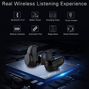 True Wireless Earbuds Langsdom X7 Mini Bluetooth 4.2 Headphones in-Ear Noise Isolating Earphones with Mic Smart Touch Control and Portable Charging Box for Samsung and More