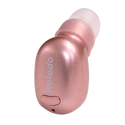 KELODO Bluetooth Earpiece Earbud,Smallest Wireless Headset with Mic and 5.5 Hour Playtime, Mini Earbud for Apple iPhone Samsung Galaxy LG Nokia Motorola HTC Att Smartphones - Rose Gold