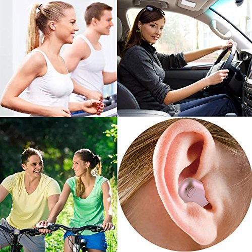 KELODO Bluetooth Earpiece Earbud,Smallest Wireless Headset with Mic and 5.5 Hour Playtime, Mini Earbud for Apple iPhone Samsung Galaxy LG Nokia Motorola HTC Att Smartphones - Rose Gold