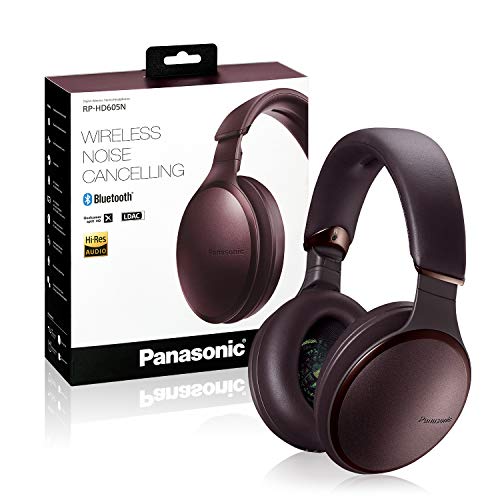 Panasonic Noise Cancelling Headphones with Wireless Bluetooth, Alexa Voice Control & Other Assistants - RP-HD605N-T - Over The Ear Headphone (Brown)