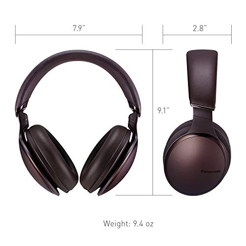 Panasonic Noise Cancelling Headphones with Wireless Bluetooth, Alexa Voice Control & Other Assistants - RP-HD605N-T - Over The Ear Headphone (Brown)