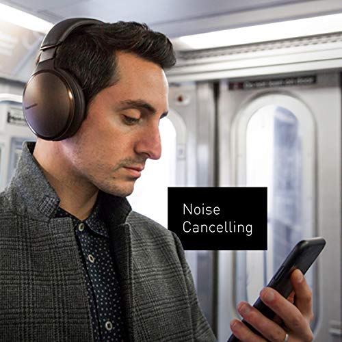 Panasonic Noise Cancelling Headphones with Wireless Bluetooth, Alexa Voice Control & Other Assistants - RP-HD605N-T - Over The Ear Headphone (Brown)