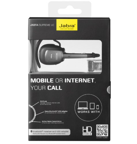 Jabra SUPREME UC Bluetooth Headset - Retail Packaging - Black