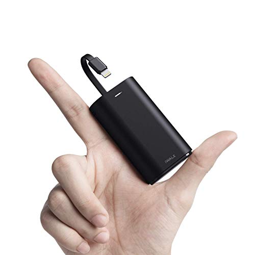 iWALK Portable Charger 9000mAh Ultra-Compact Power Bank with Built-in Cable and Wireless Earbuds Bluetooth 10mm Dynamic Drivers Hi-Fi Stereo Deep Bass, IPX5 & Compact & Ultra Lightweight 4g, Single/Tw