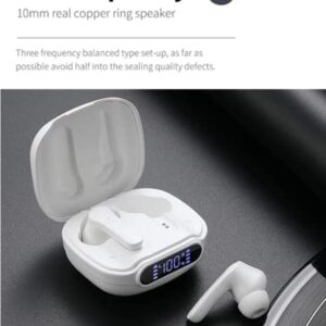 Wireless Earbuds, Bluetooth Ear Buds HiFi Stereo Sound Deep Bass Headphones with LED Charging Case for Asus Zenfone 8 Touch Control, Noise Cancelling Mic, IPX7 Waterproof Earphones