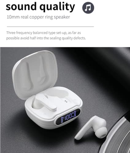 Wireless Earbuds, Bluetooth Ear Buds HiFi Stereo Sound Deep Bass Headphones with LED Charging Case for LG Harmony 4 Touch Control, Noise Cancelling Mic, IPX7 Waterproof Earphones