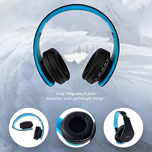 PowerLocus Rose Gold Bluetooth Headphones with Black/Blue Bluetooth Headphones