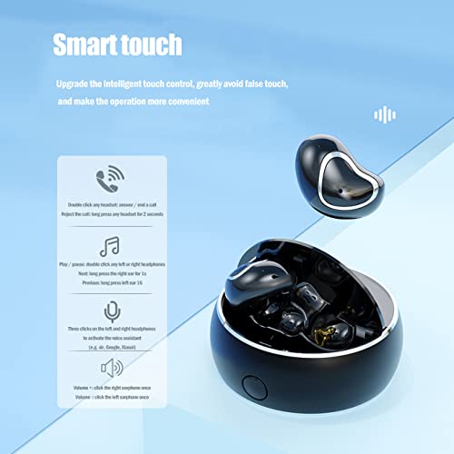 Wireless Earbuds,TWS Bluetooth 5.1 Headset IPX7 Waterproof True Wireless Headphones with Microphone Hi-Fi Sound in Ear Earphones for Music,Home Office (Gold)