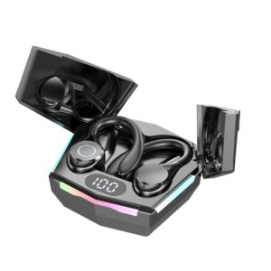 tws 5.3 earhook earbuds touch control waterproof stereo sport gaming headset with mic headphone wireless earphone,black