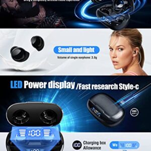 Wireless Earbuds, Bluetooth 5.3 Headset with Dual LED Display, in-Ear Bluetooth Earphones IP7 Waterproof Headphones for Sport,Workout,Gaming