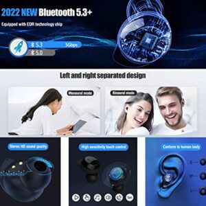 Wireless Earbuds, Bluetooth 5.3 Headset with Dual LED Display, in-Ear Bluetooth Earphones IP7 Waterproof Headphones for Sport,Workout,Gaming