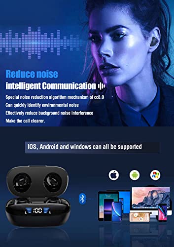 Wireless Earbuds, Bluetooth 5.3 Headset with Dual LED Display, in-Ear Bluetooth Earphones IP7 Waterproof Headphones for Sport,Workout,Gaming