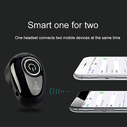 Heave Single Bluetooth V4.1 Earbud,Stereo Wireless in Ear Headphones,Mini Invisible Wireless Headset with Mic,Magnetic Waterproof Sport Earpiece for Car Driving Office White