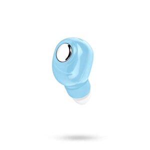 heave bluetooth 5.0 earbud,mini invisible wireless bluetooth earpiece headset in-ear hifi stereo sound headphone with mic for running workout blue