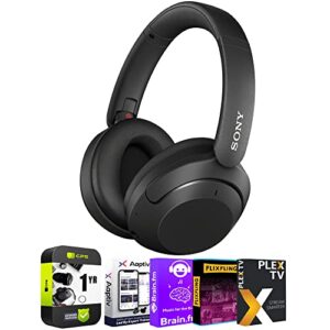 Sony WH-XB910N Wireless Over-Ear Noise Cancelling Headphones - Black Bundle with Tech Smart USA Audio Entertainment Essentials Bundle + 1 YR CPS Enhanced Protection Pack