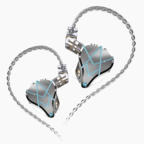 KZ ASX in-Ear Monitors, 10 Balanced Armatures Units per Side Customized HiFi IEM Wired Earphones/Earbuds/Headphones with Detachable Cable 2Pin for Musician Audiophile (Without Mic, White)