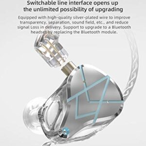 KZ ASX in-Ear Monitors, 10 Balanced Armatures Units per Side Customized HiFi IEM Wired Earphones/Earbuds/Headphones with Detachable Cable 2Pin for Musician Audiophile (Without Mic, White)