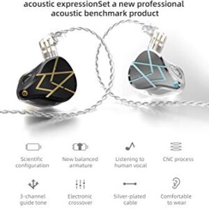 KZ ASX in-Ear Monitors, 10 Balanced Armatures Units per Side Customized HiFi IEM Wired Earphones/Earbuds/Headphones with Detachable Cable 2Pin for Musician Audiophile (Without Mic, White)