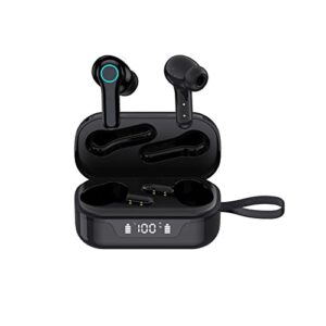 loluka wireless head phones earbuds bluetooth with noise cancelling true earphones for android ear buds built in microphones with charging case in-ear stereo hifi earphones for android
