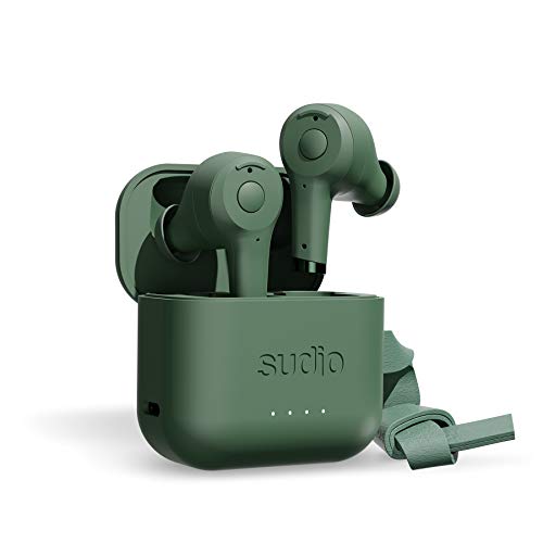 Sudio ETT True Wireless Earbuds - Active Noise Cancelling, Transparency Mode, IPX5 Water Protection, 30h Battery Time, iOS, Android, Wireless Charging (Green)