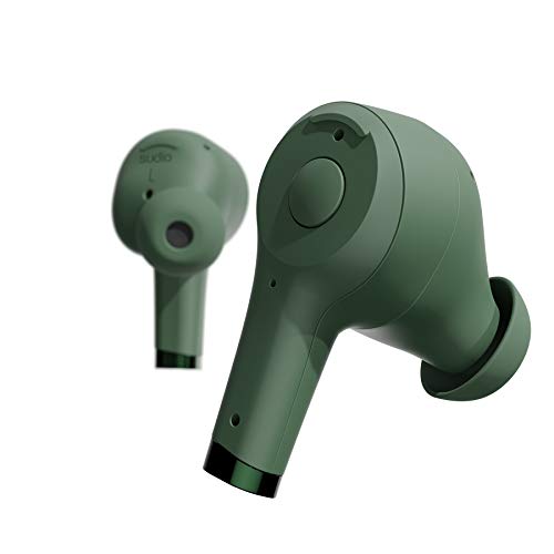 Sudio ETT True Wireless Earbuds - Active Noise Cancelling, Transparency Mode, IPX5 Water Protection, 30h Battery Time, iOS, Android, Wireless Charging (Green)