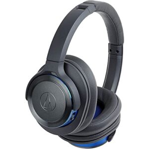 audio technica athws660btgb solid bass wireless over-ear headphones – gunmetal/blue