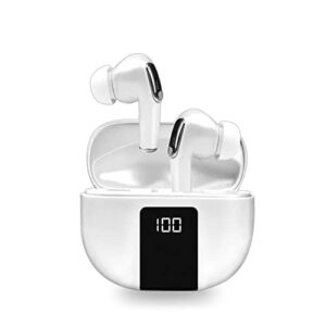 stitchgreen j68 wireless earbuds bt v5.2 waterproof ipx-5, led display, 120h playtime, enc active noise cancelling with mic earphones, true wireless stereo bluetooth headphones for iphone/android