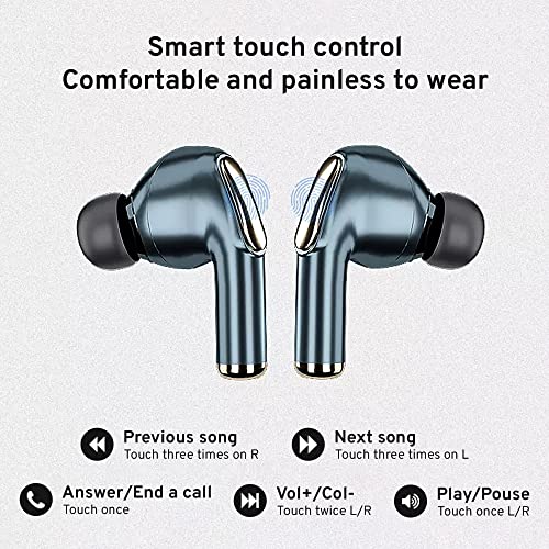 StitchGreen J68 Wireless Earbuds BT V5.2 Waterproof IPX-5, LED Display, 120H Playtime, ENC Active Noise Cancelling with Mic Earphones, True Wireless Stereo Bluetooth Headphones for iPhone/Android