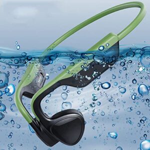 twee waterproof bone conduction headphones for swimming open ear wireless bluetooth headset sports earbuds 8g memory suitable for swimming, running and other fitness activities mp3 player