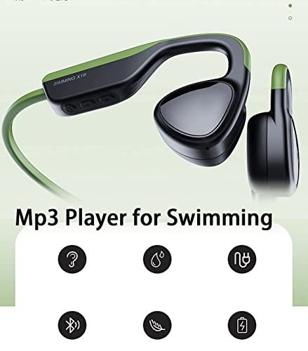 TWEE Waterproof Bone Conduction Headphones for Swimming Open Ear Wireless Bluetooth Headset Sports Earbuds 8G Memory Suitable for Swimming, Running and Other Fitness Activities MP3 Player