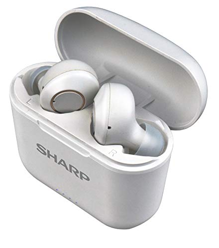 Sharp HP-TW30 True Wireless Noise Cancelling Splashproof Earphone, Pearl White