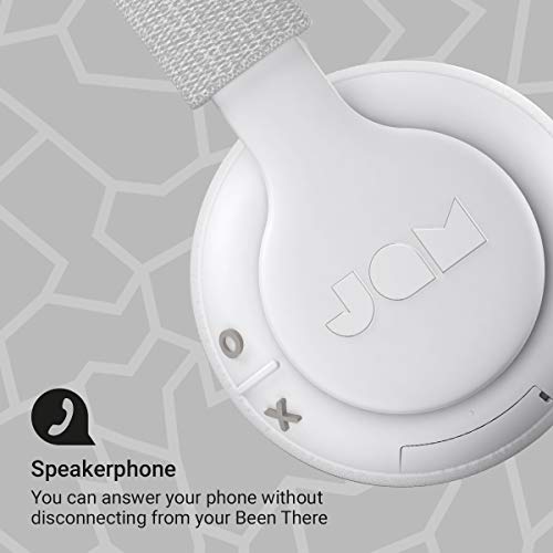 Been There, On-Ear Bluetooth Headphones 14 Hour Playtime, Hands-Free Calling, Sweat and Rain Resistant IPX4 Rated, 50 ft. Range JAM Audio Gray, 8.63x3.13x8.75