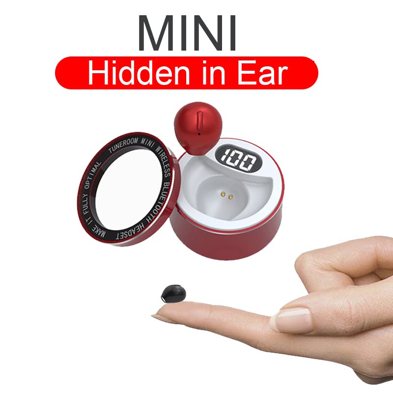 Loluka Mini Single Earbud Wireless Earbud Small Bluetooth Earphone LED Display Electricity Headset for Sleep on Side, Running, Workout, Travel, Handsfree for iOS Android