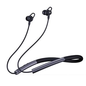 zaqe wireless neckband bluetooth headphone v4.2, comfortable bluetooth earbuds anc noise cancelling headset with 18h playtime, magnetic, compatible with cell phones, black