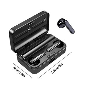 FengLS Wireless Earbuds Bluetooth Headphones Mirror Digital Display Touch Control Wireless Bluetooth Earphones Headphones Earbuds Headset Ipx5 3D Stereo Audio 2000Mah Charging Bin (Black)