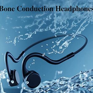 Mp3 Player Bone Conduction Headphones Waterproof for Swimming Open Ear Wireless Sport Earphones IPX8 Built-in 8GB Memory for Running Diving Water Gym Spa (Black-Touch Control)