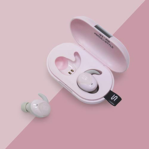 Soul ST-XS2 High Performance True Wireless Earbuds, in Ear Headphones, Waterproof, Bluetooth 5.0, Noise Cancelling, Built-in Microphones for iPhone iPad Android Smartphones Tablets Laptop (Pink)