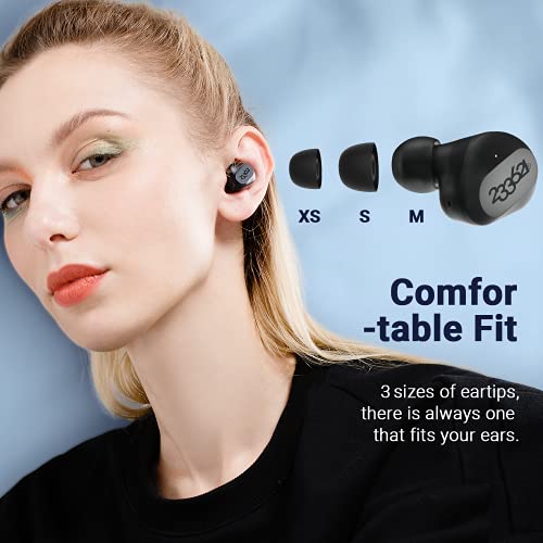 233621 Droplet True Wireless Earbuds, CVC 6.0 Call Noise Cancelling Headphones, IPX5 Waterproof Bluetooth 5.0 Earphones Touch Control, Stereo Sound, Comfortable fit for Home, Office, Gym (Black)