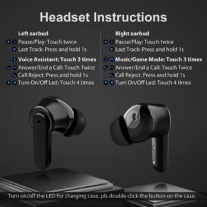 COOYA Wireless Earbuds for iPhone 14 Pro Max 13 11 12 TWS Bluetooth Headphones Bass Noise Canceling in-Ear Headsets with Mic ENC Wireless Gaming Earphone for Samsung S23 S22 Ultra A53 Flip 4 3 S21 A13