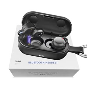garas wireless earbuds, bluetooth headphones 5.3 180 degree rotation zero ear pressure hifi stereo earphones 38 hours charging case bluetooth earbuds noise canceling with deep bass for sport, black