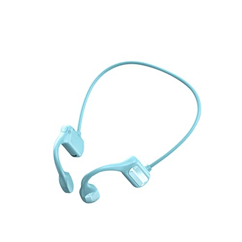 Headphones with Microphone, Wireless Bone Conduction Headset, Open-Ear Headphones, Noise Reduction, IPX5 Waterproof, Blue-Tooth 5.2 Hanging-Ear for Outdoor Running Bicycling Hiking (C)