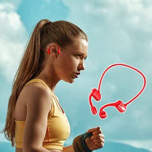 Headphones with Microphone, Wireless Bone Conduction Headset, Open-Ear Headphones, Noise Reduction, IPX5 Waterproof, Blue-Tooth 5.2 Hanging-Ear for Outdoor Running Bicycling Hiking (C)